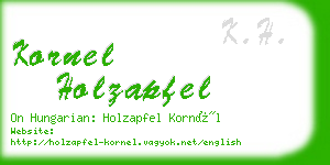 kornel holzapfel business card
